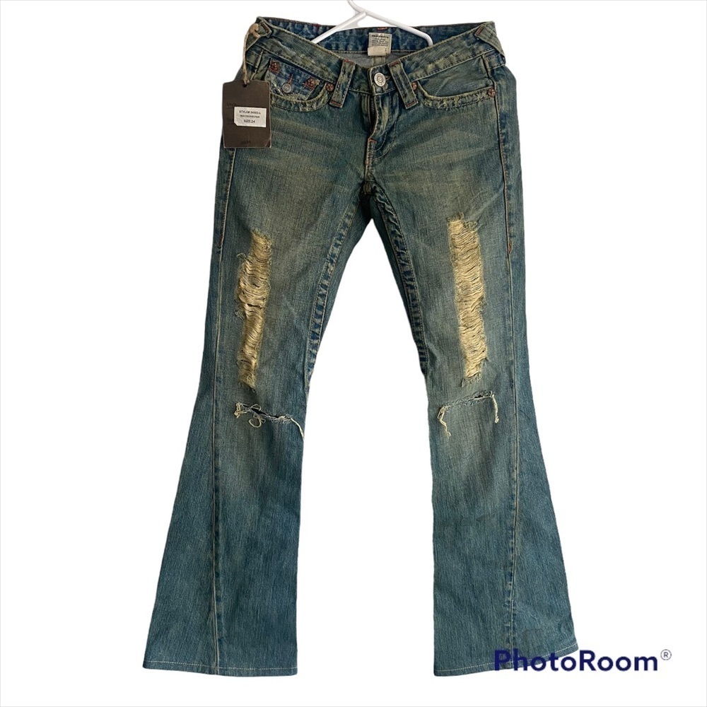 True Religion BLUE COTTON JEANS Size 24 NWT